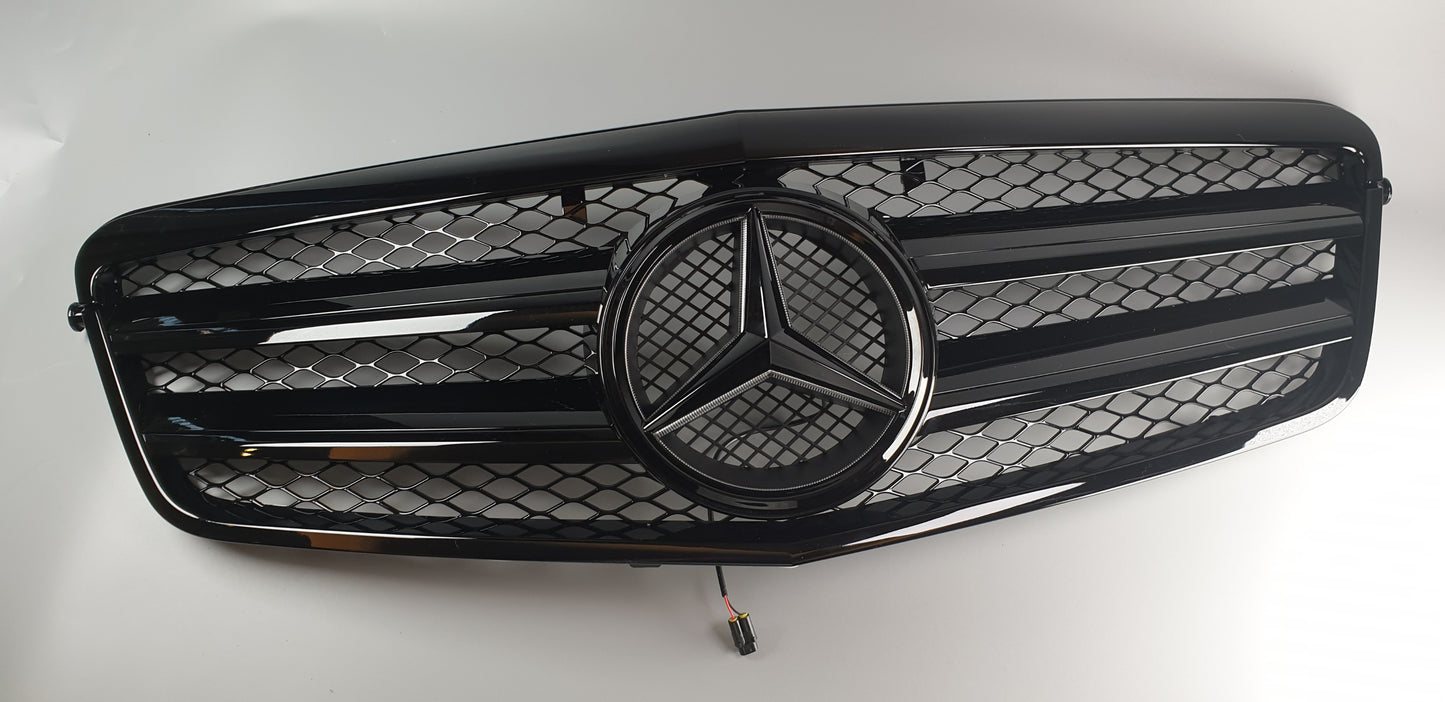 Mercedes Benz W212 E-Class Grille 2 Fin with LED Illuminated Star - 55tech Motors