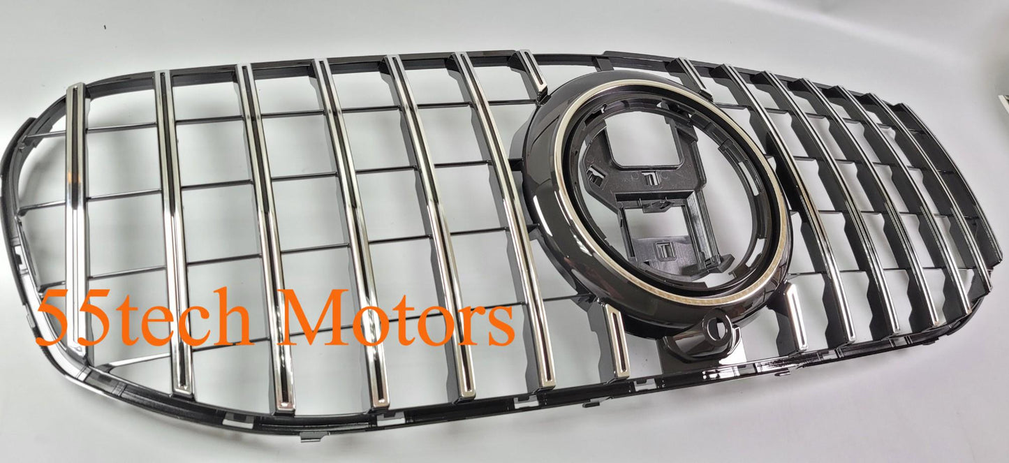 Mercedes X167 Grille Grill GLS 450 GLS 580 2020 2021 GTR Style Black and Chrome