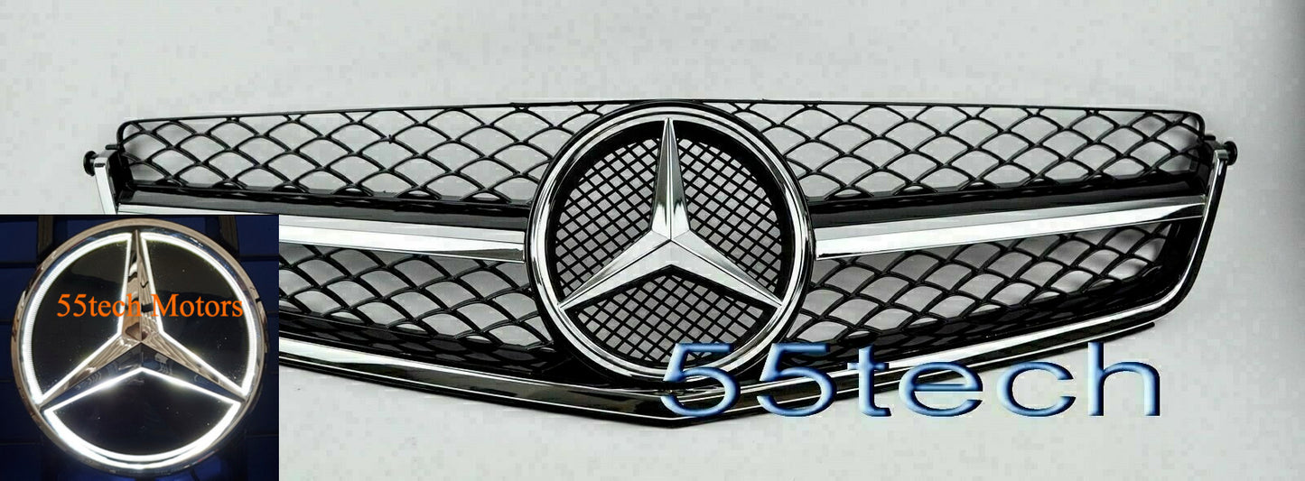 W204 C63 AMG Grille ILLUMINATED LED STAR 2008~2011 (C63 AMG ONLY) - 55tech Motors