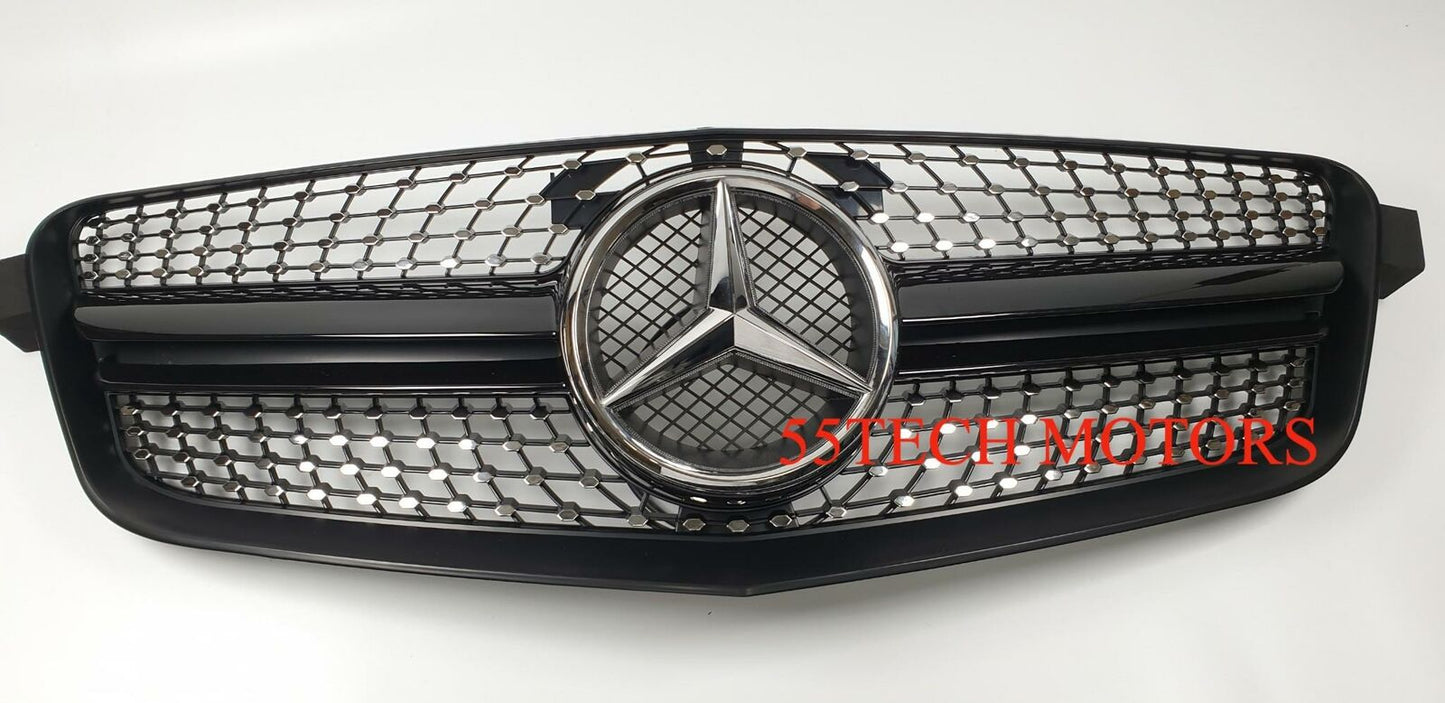 W212 Mercedes E Class E350 E550 Diamond Grill grille Illuminated LED Star emblem - 55tech Motors