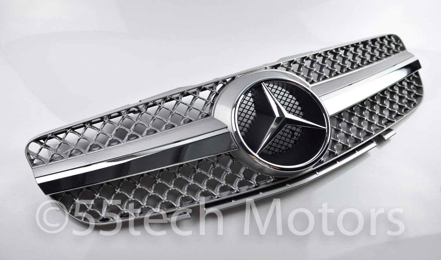 Mercedes Benz R230 2003~2006 SL-Class 1 Fin Grille - 5.5 inches star - 55tech Motors