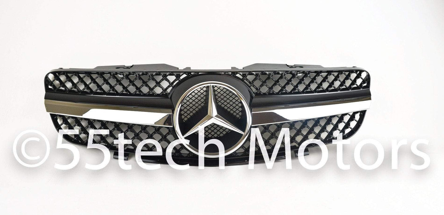 Mercedes Benz R230 2003~2006 SL-Class 1 Fin Grille - 5.5 inches star - 55tech Motors