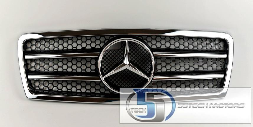 Mercedes Benz W210 1996~1999 E-Class Grille w/ Chrome Frame - 55tech Motors