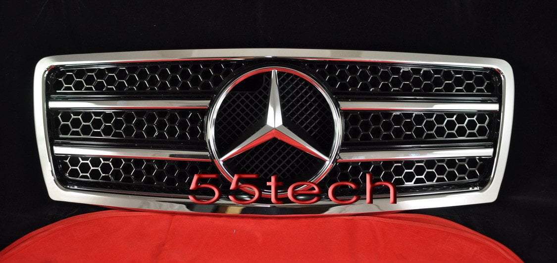 Mercedes Benz W210 1996~1999 E-Class Grille w/ Chrome Frame - 55tech Motors