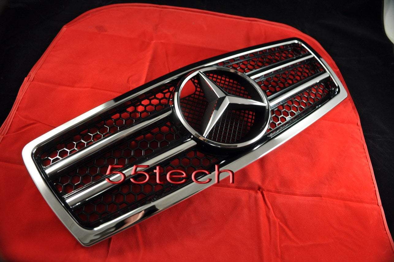 Mercedes Benz W210 2000~2002 E-Class Grille w/Chrome Frame - 55tech Motors