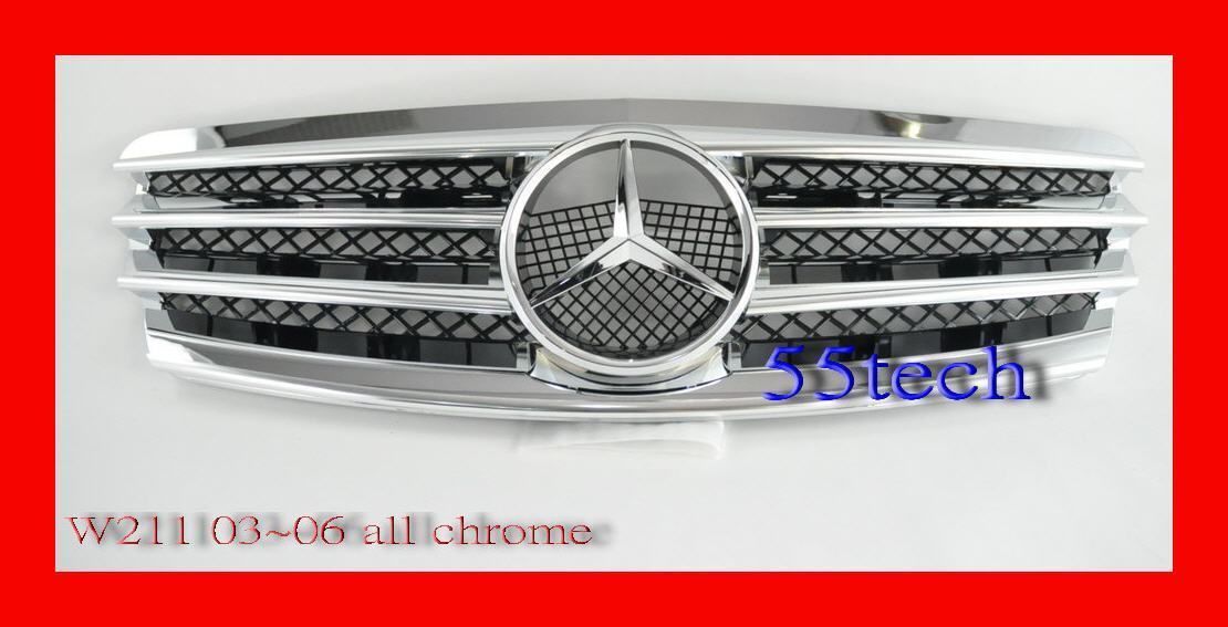 Mercedes Benz W211 2003~2006 E-Class 4 Fins Style Grille - 55tech Motors