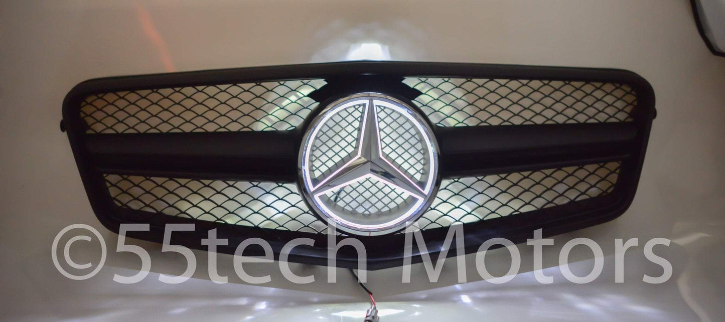 Mercedes Benz W212 E-Class 1 Fin Style Grille with Illuminated LED light Star - 55tech Motors