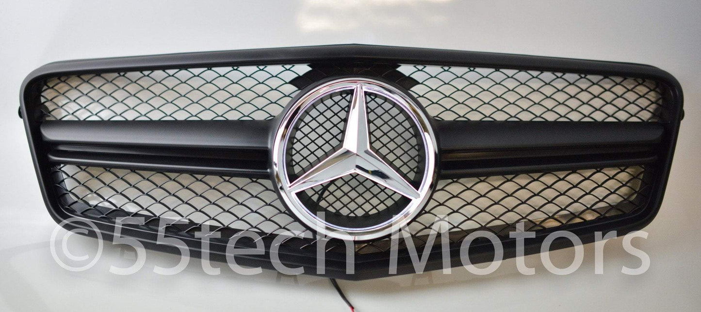 Mercedes Benz W212 E-Class 1 Fin Style Grille with Illuminated LED light Star - 55tech Motors