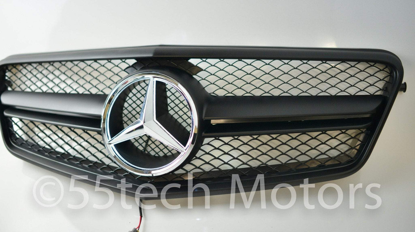 Mercedes Benz W212 E-Class 1 Fin Style Grille with Illuminated LED light Star - 55tech Motors