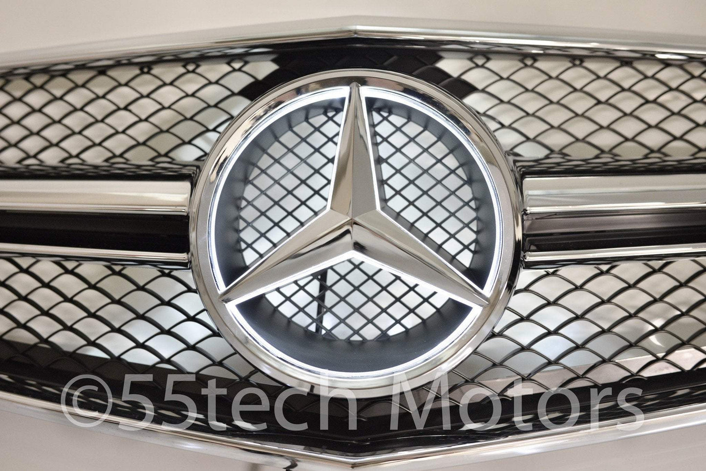 Mercedes Benz W212 E-Class 1 Fin Style Grille with Illuminated LED light Star - 55tech Motors