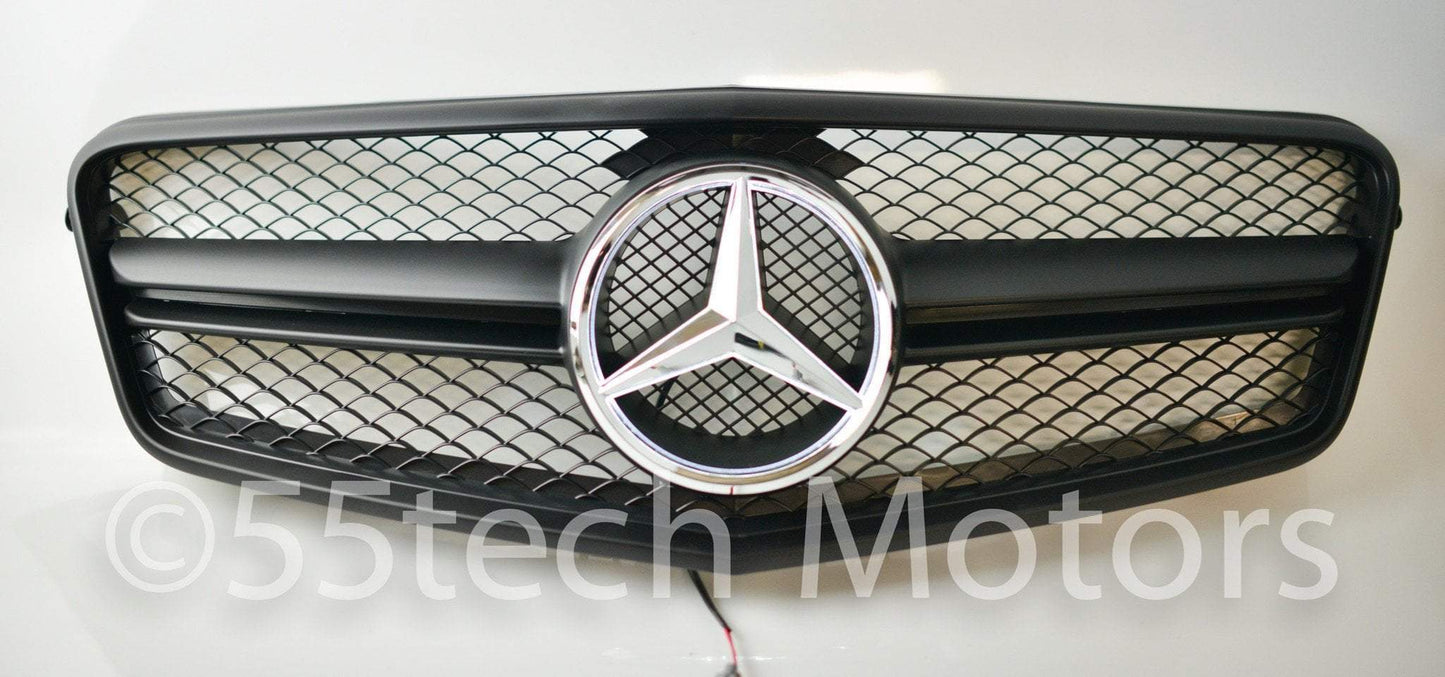 Mercedes Benz W212 E-Class 1 Fin Style Grille with Illuminated LED light Star - 55tech Motors