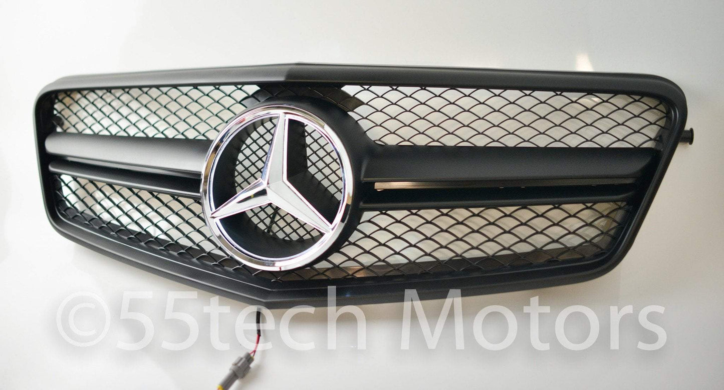 Mercedes Benz W212 E-Class 1 Fin Style Grille with Illuminated LED light Star - 55tech Motors