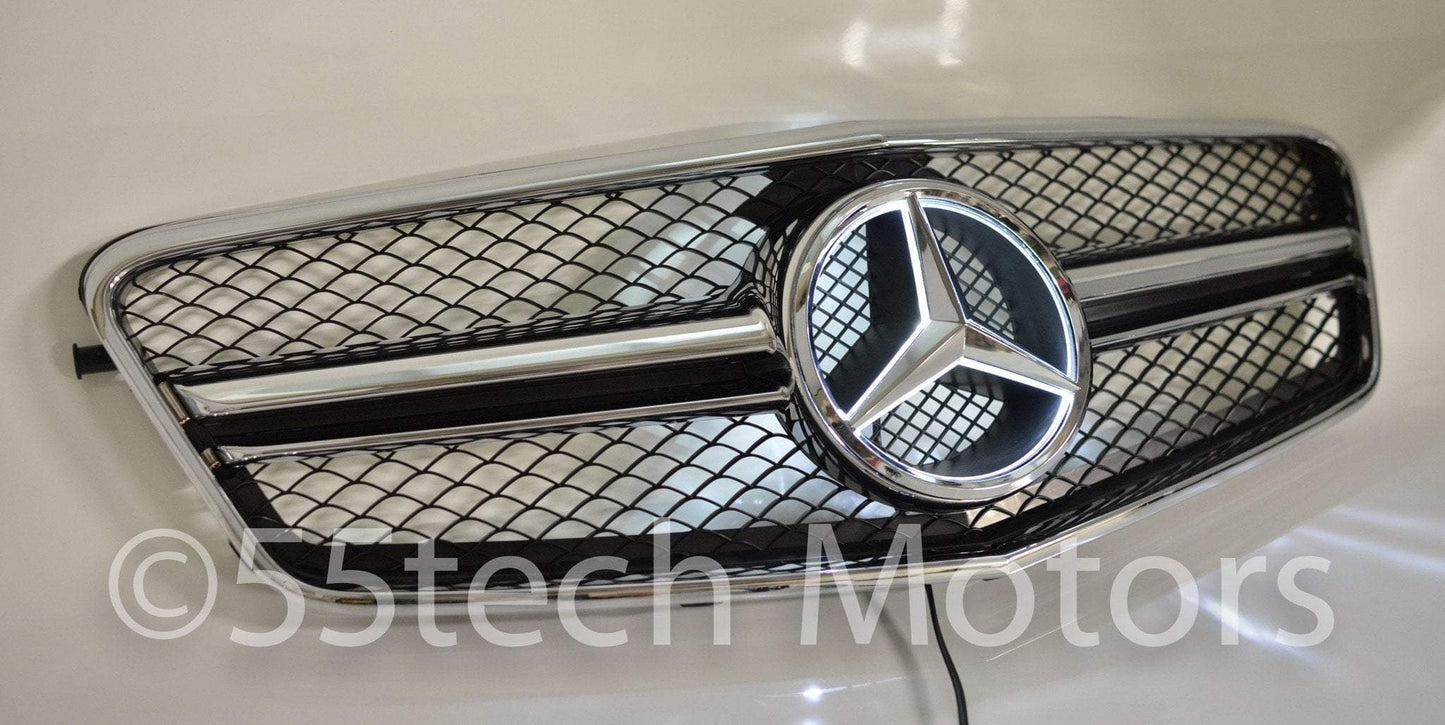 Mercedes Benz W212 E-Class 1 Fin Style Grille with Illuminated LED light Star - 55tech Motors