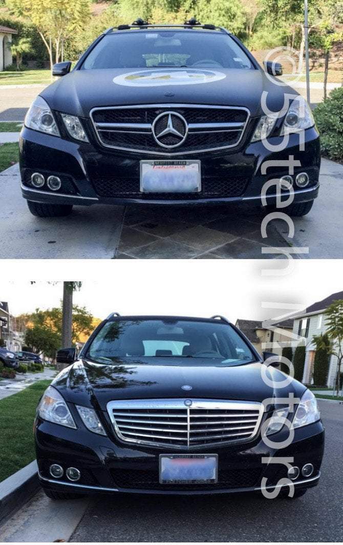 Mercedes Benz W212 E-Class 1 Fin Style Grille with Illuminated LED light Star - 55tech Motors