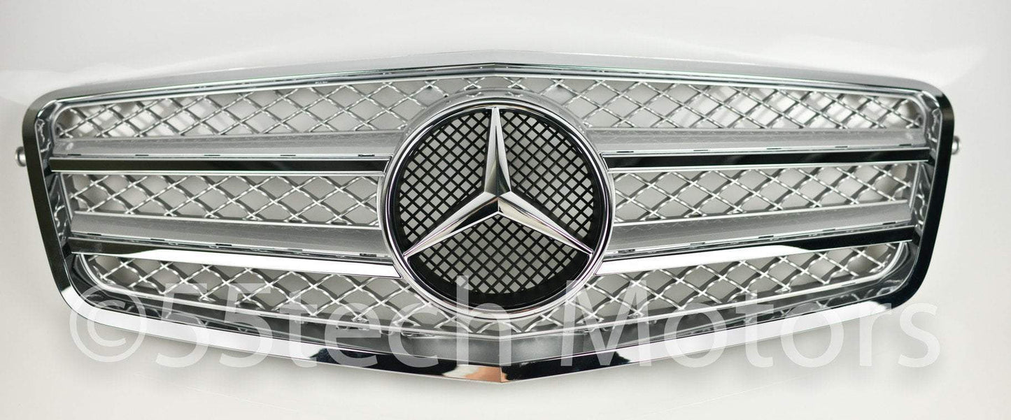 Mercedes Benz W212 E-Class Grill with Thinner Outer Chrome Frame - 55tech Motors