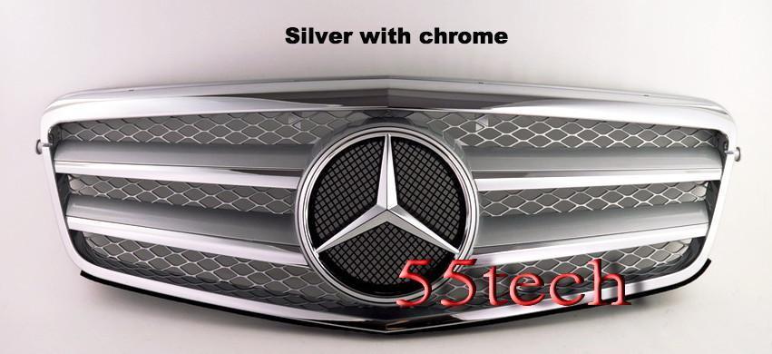 Mercedes Benz W212 E-Class Grille 2 Fin with LED Illuminated Star - 55tech Motors