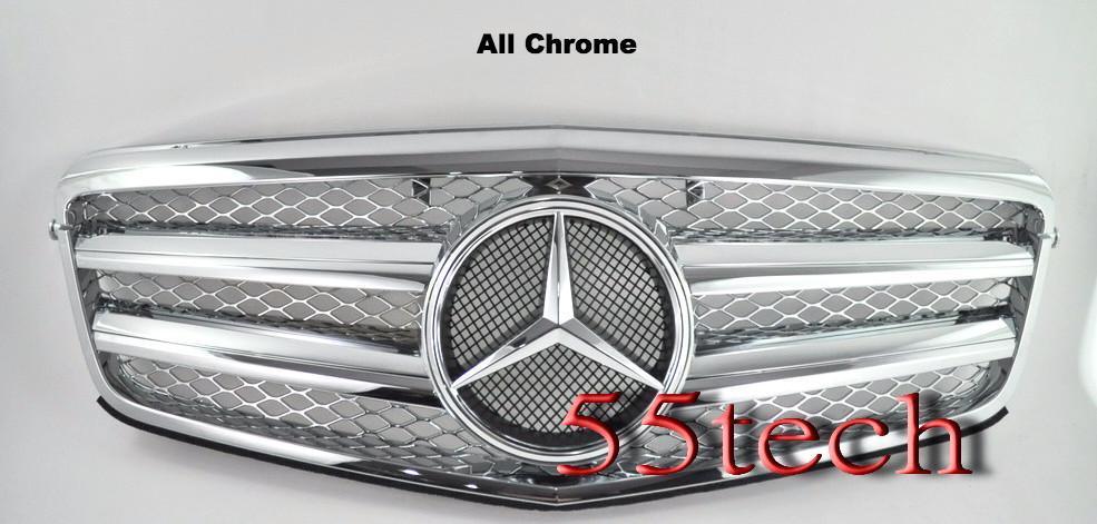 Mercedes Benz W212 E-Class Grille 2 Fin with LED Illuminated Star - 55tech Motors