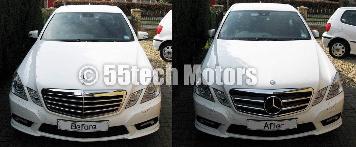 Mercedes Benz W212 E-Class Grille 2 Fin with LED Illuminated Star - 55tech Motors