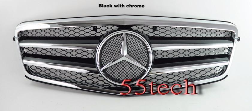 Mercedes Benz W212 E-Class Grille 2 Fin with LED Illuminated Star - 55tech Motors