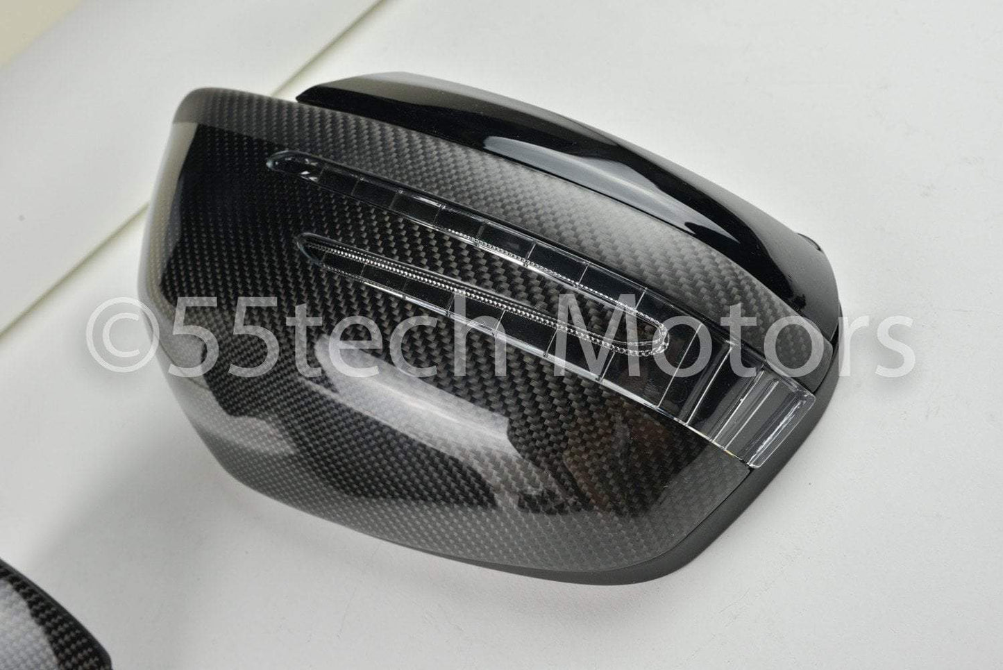 Mercedes W204 2008~2009 Carbon Fiber CF Mirror Covers /Black / Silver / White / Chrome - 55tech Motors