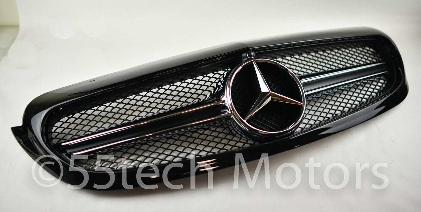 W205 2015 C class c250 c300 c400 Grille grill AMG 1 Fin Style - 55tech Motors