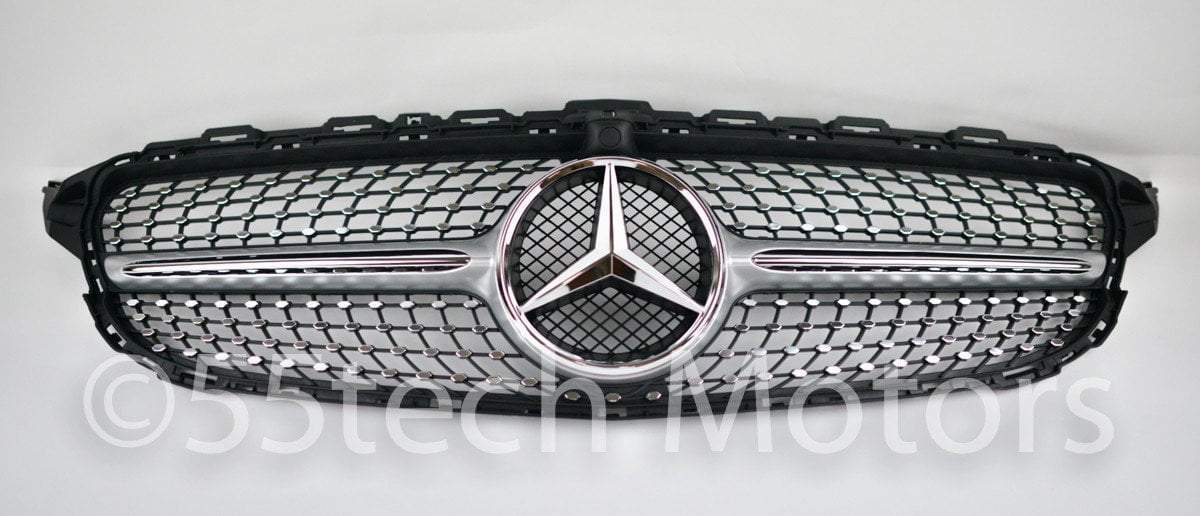 W205 2015 C-CLASS DIAMOND 1 FIN GRILLE- C450 STYLE - 55tech Motors