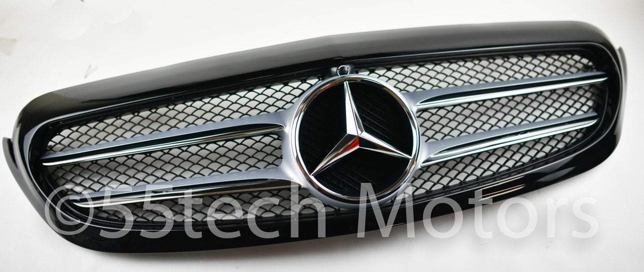 W205 Grille Avantgarde Black 2 Fins - 55tech Motors