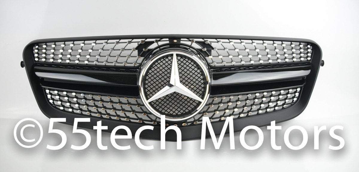 W212 1 Fin Diamond Style Grille E500 E63 E350 2010 2011 2012 2013 - 55tech Motors