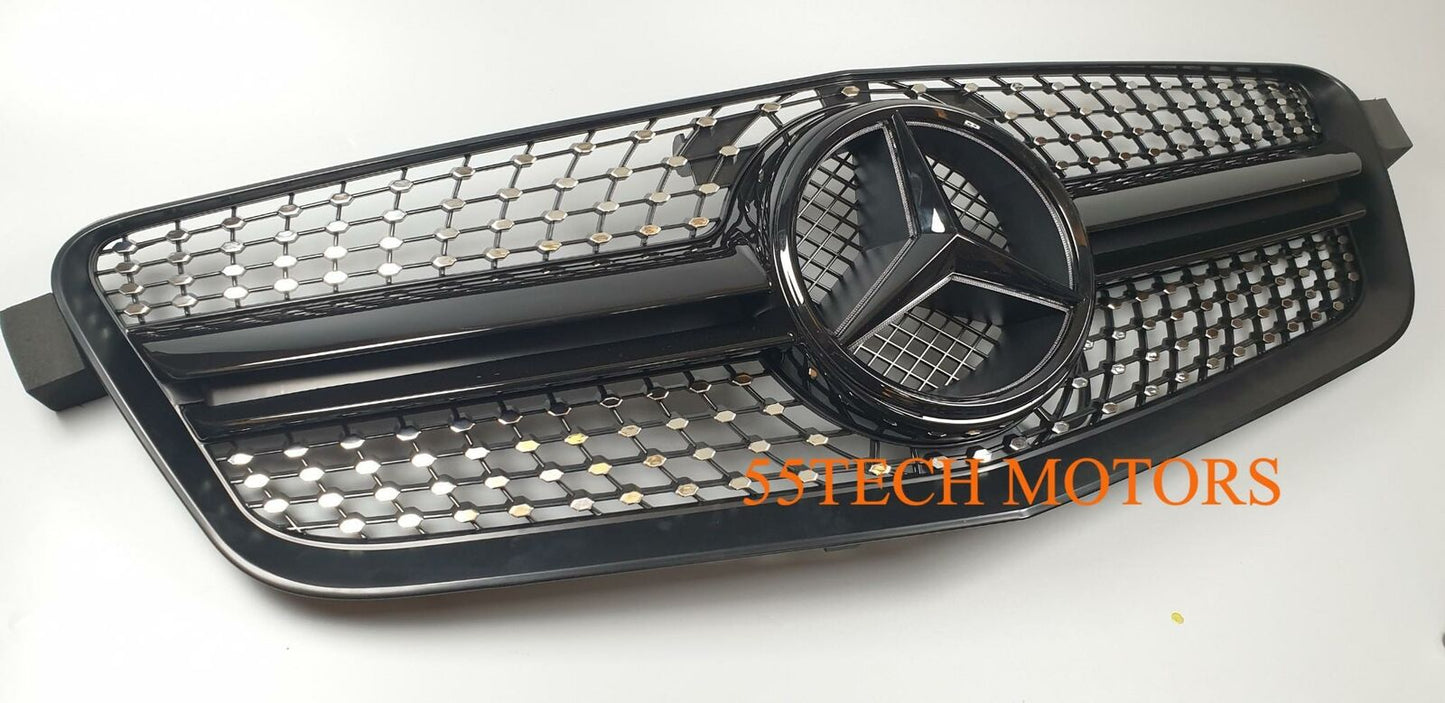 W212 Mercedes E Class E350 E550 Diamond Grill grille Illuminated LED Star emblem - 55tech Motors