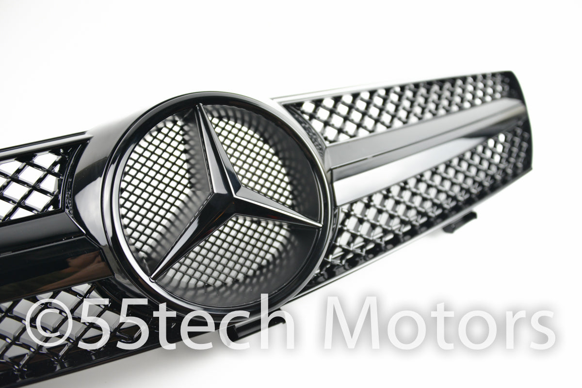 Mercedes W219 CLS 1 Fin Style Grill ( No Distronic) - 55tech Motors