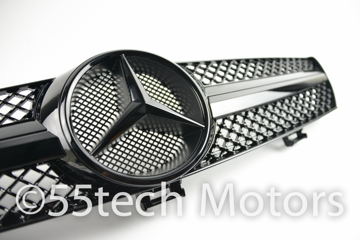 Mercedes W219 CLS 1 Fin Style Grill ( No Distronic) - 55tech Motors