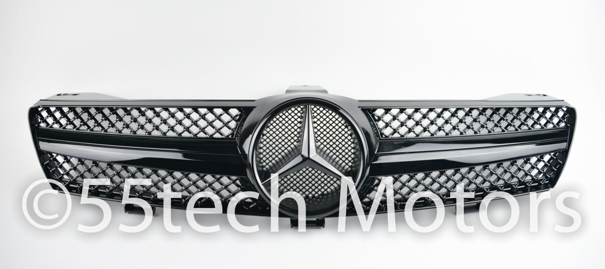 Mercedes W219 CLS 1 Fin Style Grill ( No Distronic) - 55tech Motors