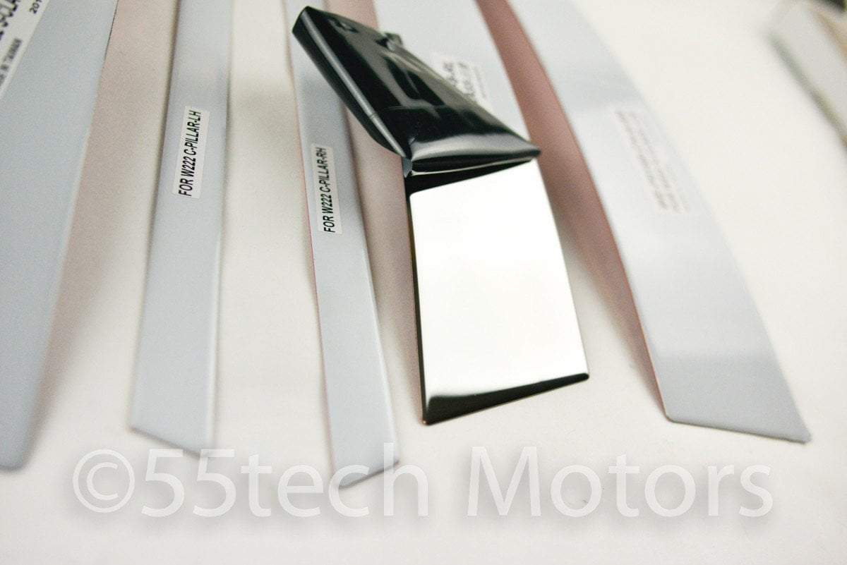 W222 2014~2016 S-Class Sedan Chrome Door Pillars - 55tech Motors