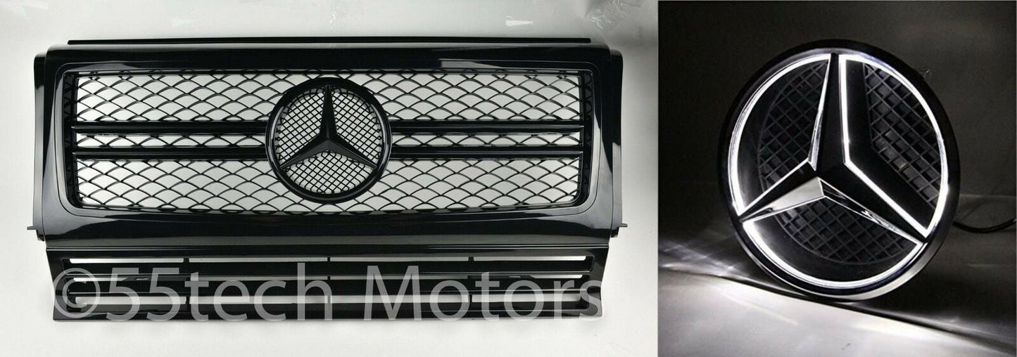 Mercedes Benz W463 G Wagon G63 AMG Style Grille With Illuminated LED Light Up Star/Emblem - 55tech Motors