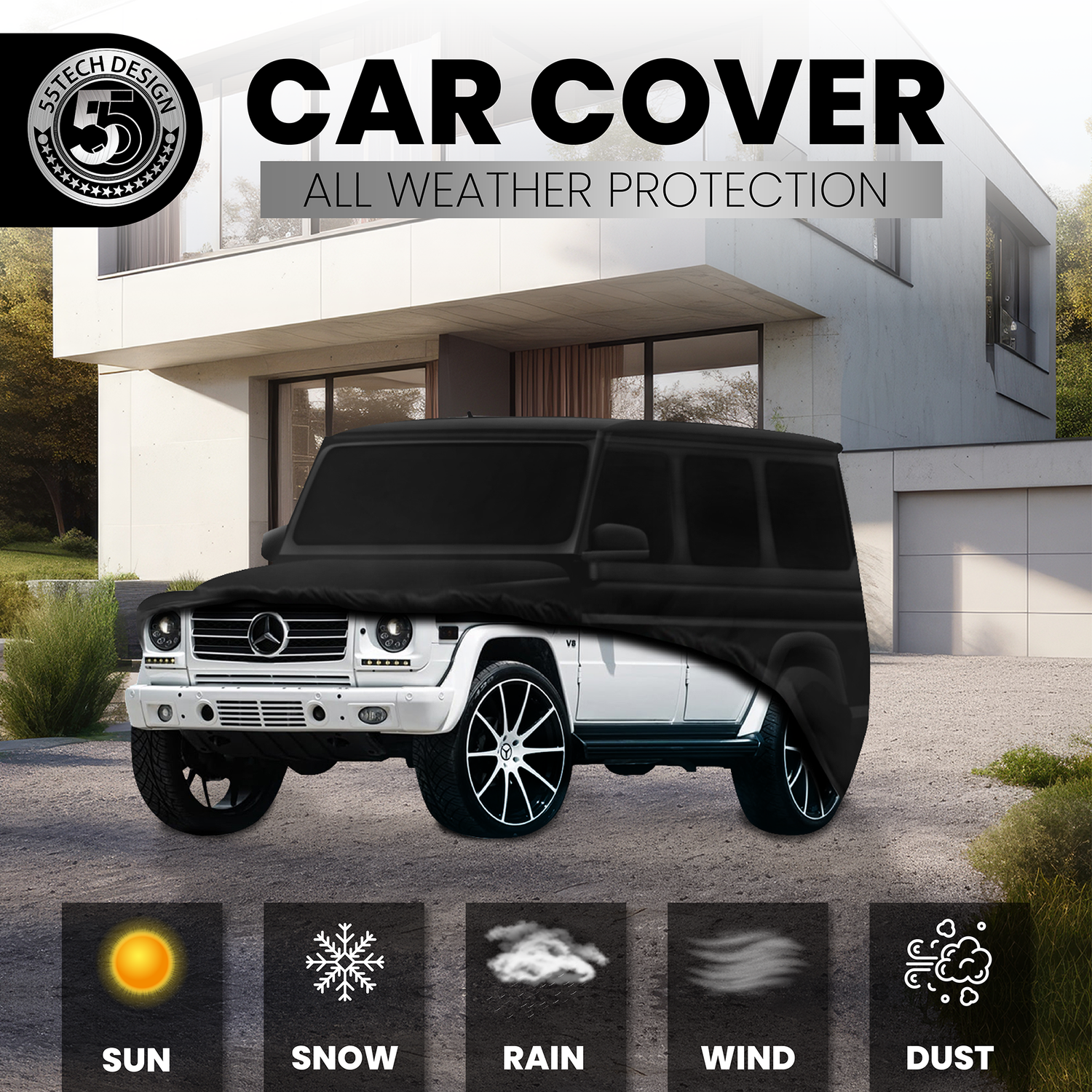 Car Cover for 𝗠𝗲𝗿𝗰𝗲𝗱𝗲𝘀 CLK 55 AMG Cabrio A208 1999-2006,Panda car  Covers All Season Protection Car Cover with Quick Install Tow Rope