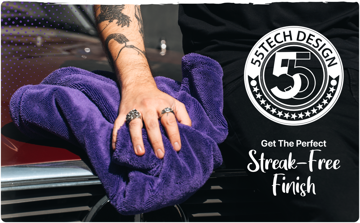55tech Fast-Drying Microfiber Car Wash Towel, Twist-Loop Pile, Superior Absorbency for Cars, Trucks, SUVs and Boats