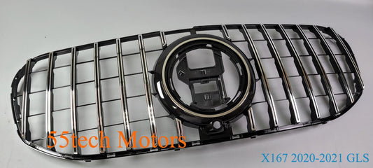 Mercedes X167 GLS 2020-2021 GT-R Style Grille, Black and Chrome (GLS450, GLS580)