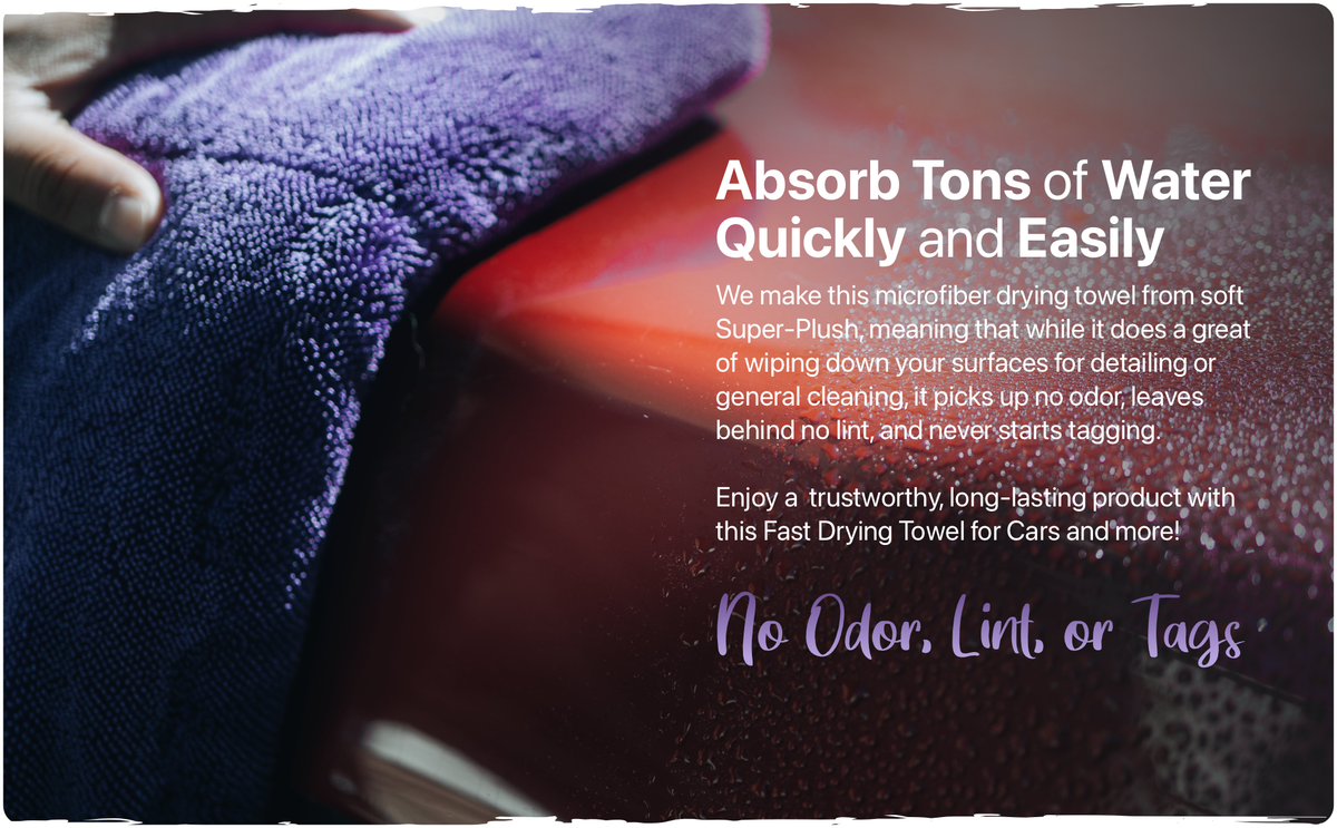 55tech Fast-Drying Microfiber Car Wash Towel, Twist-Loop Pile, Superior Absorbency for Cars, Trucks, SUVs and Boats
