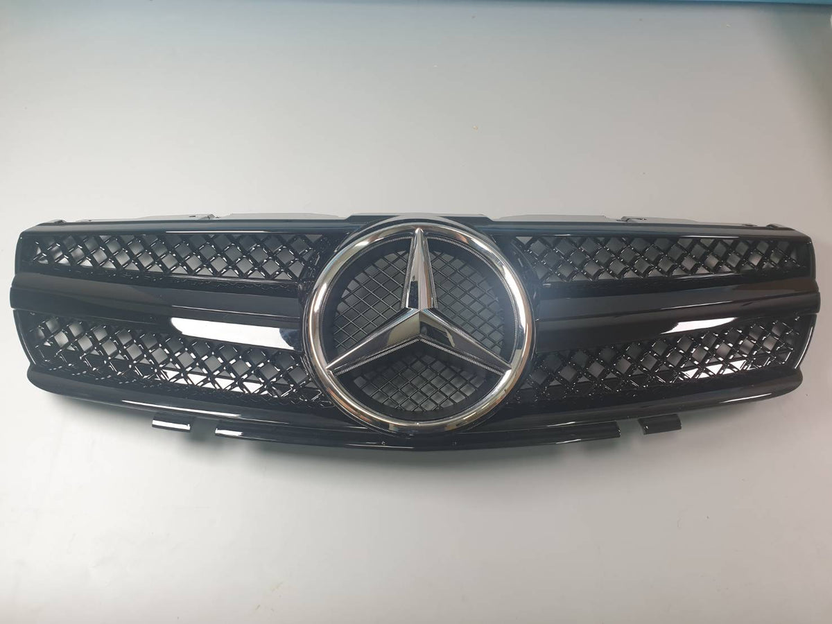 Mercedes R230 SL-Class 2003-2006 1-Fin Grille with Illuminated LED Star Emblem