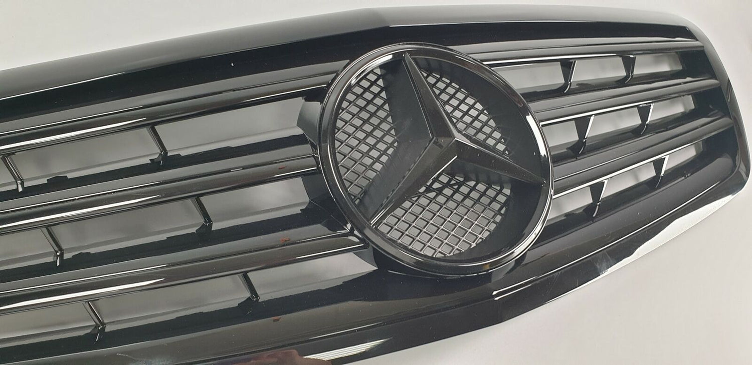 Shiny Black 2007-2009 For M Benz W211 E-Class 5 Fin Front Grill Grille