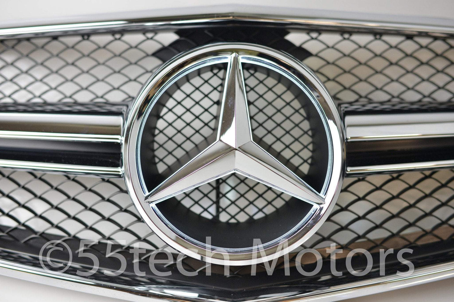 Mercedes Benz W212 E-Class 1 Fin Style Grille with Illuminated LED light Star - 55tech Motors