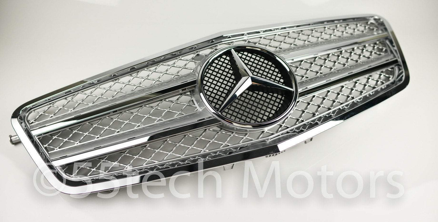 Mercedes Benz W212 E-Class Grill with Thinner Outer Chrome Frame - 55tech Motors