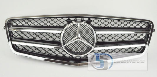 Mercedes Benz W212 E-Class Grill with Thinner Outer Chrome Frame - 55tech Motors