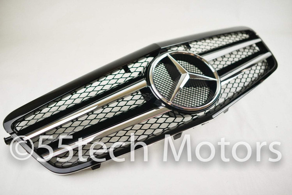 Mercedes Benz W212 E-Class Grille 2 Fin with LED Illuminated Star - 55tech Motors