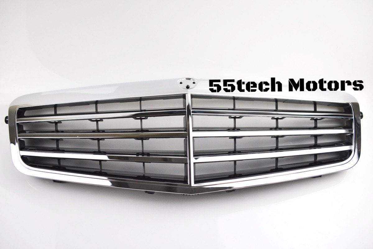 Mercedes W212 E-Class OEM-Style Grille, Matte Black/Chrome