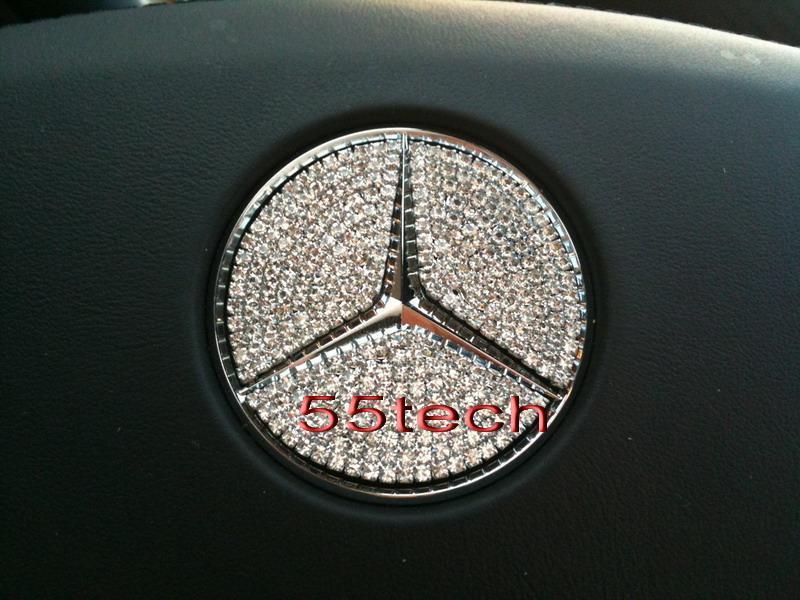 Mercedes Crystal Steering wheel Center Badge - 55tech Motors