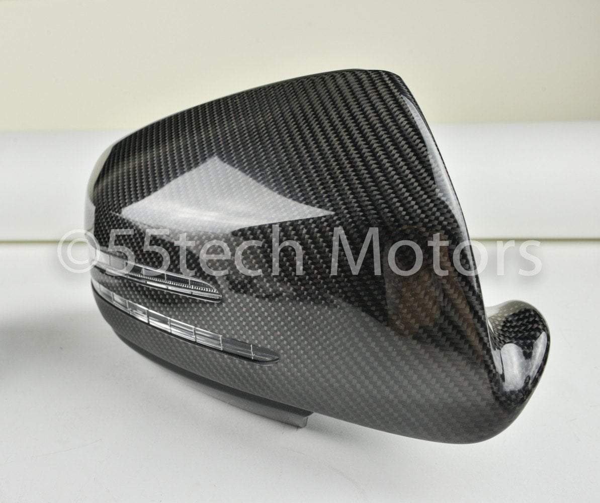 Mercedes W204 2008~2009 Carbon Fiber CF Mirror Covers /Black / Silver / White / Chrome - 55tech Motors