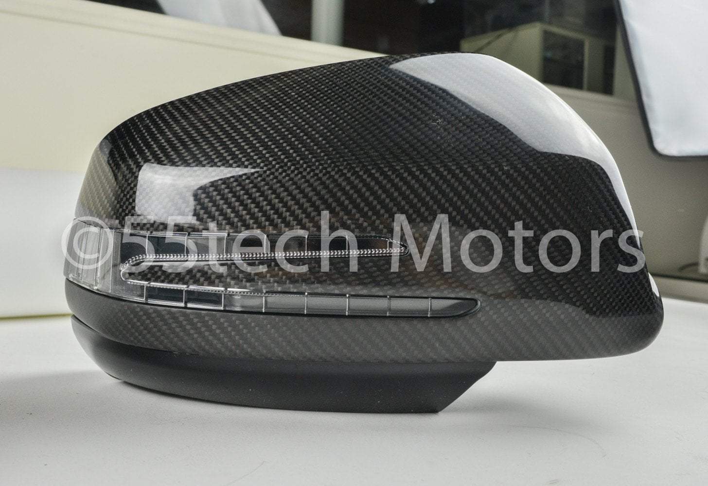 Mercedes W204 2008~2009 Carbon Fiber CF Mirror Covers /Black / Silver / White / Chrome - 55tech Motors