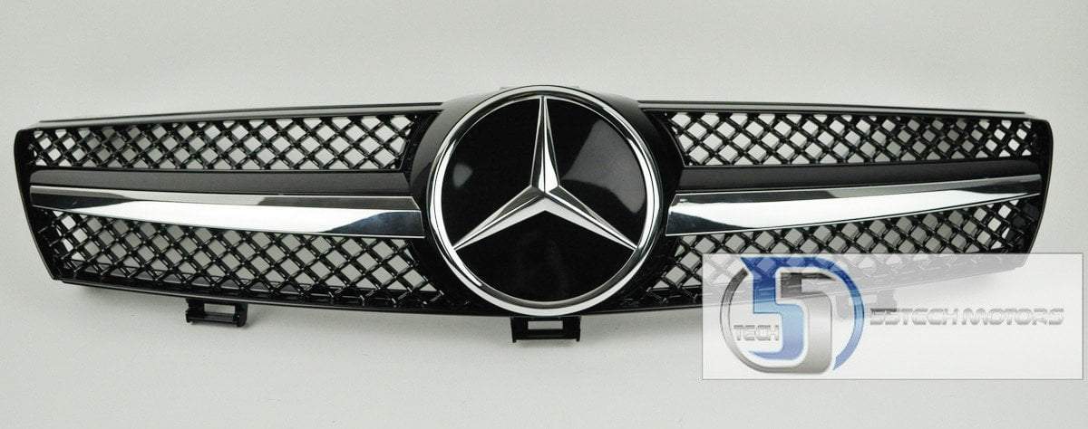 Mercedes W219 CLS 1-fin front grille with Distronic radar sensor cutout