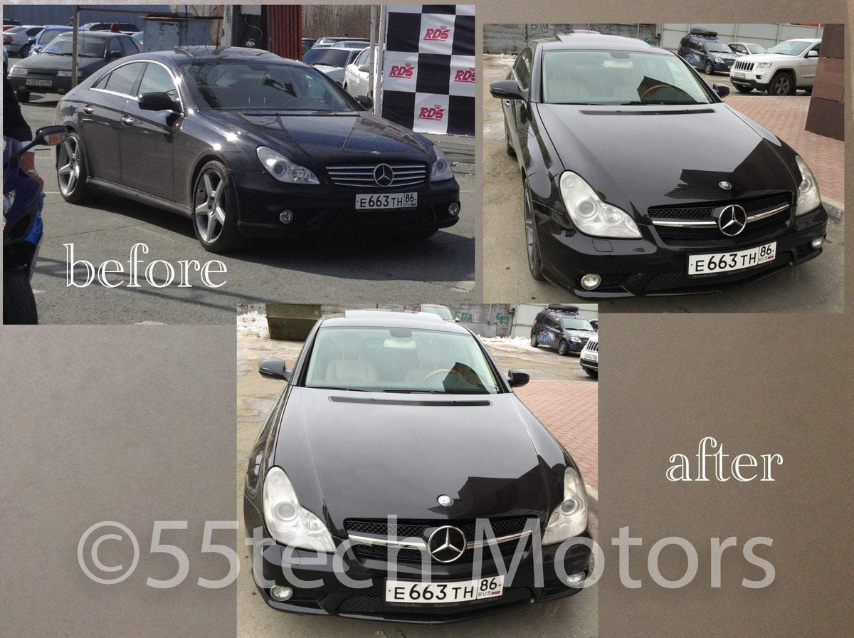 Mercedes W219 CLS 1 Fin Style Grill ( No Distronic) - 55tech Motors